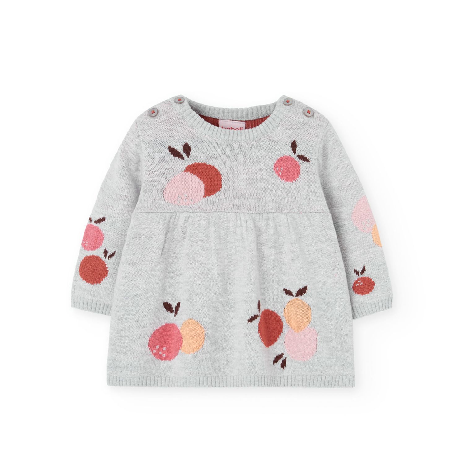 Vestito grigio a frutta