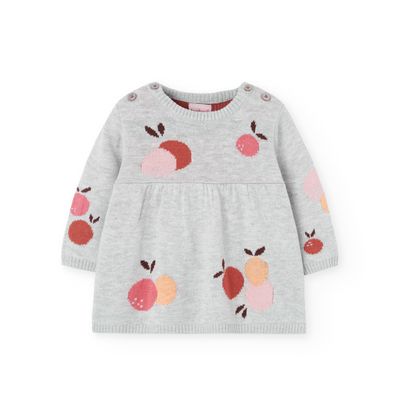 Vestito grigio a frutta