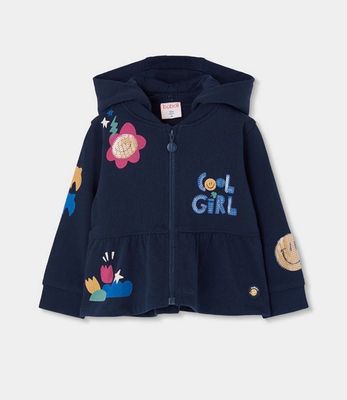 Felpa con zip mini girl Felpa con zip mini girl