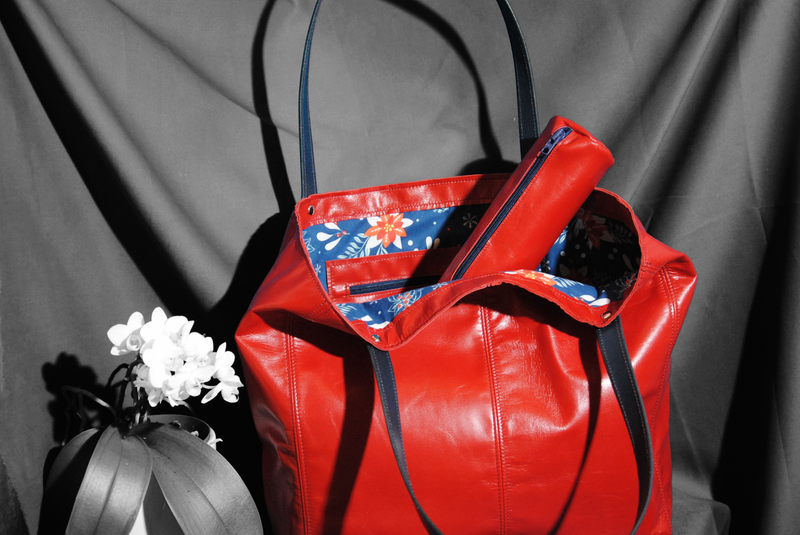 Sac Cabas en cuir Coquelicot