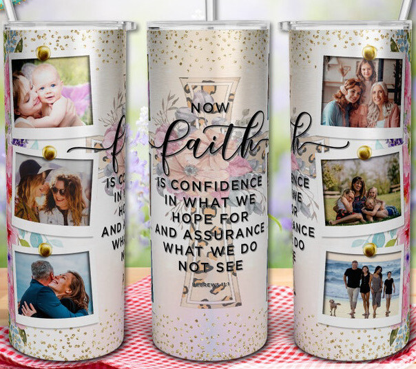 Testimony Photo Tumblers-20 oz insulated-6 Pics Or Words Combined