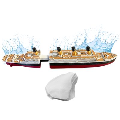 Colorized Split In Half Titanic Bath Boat