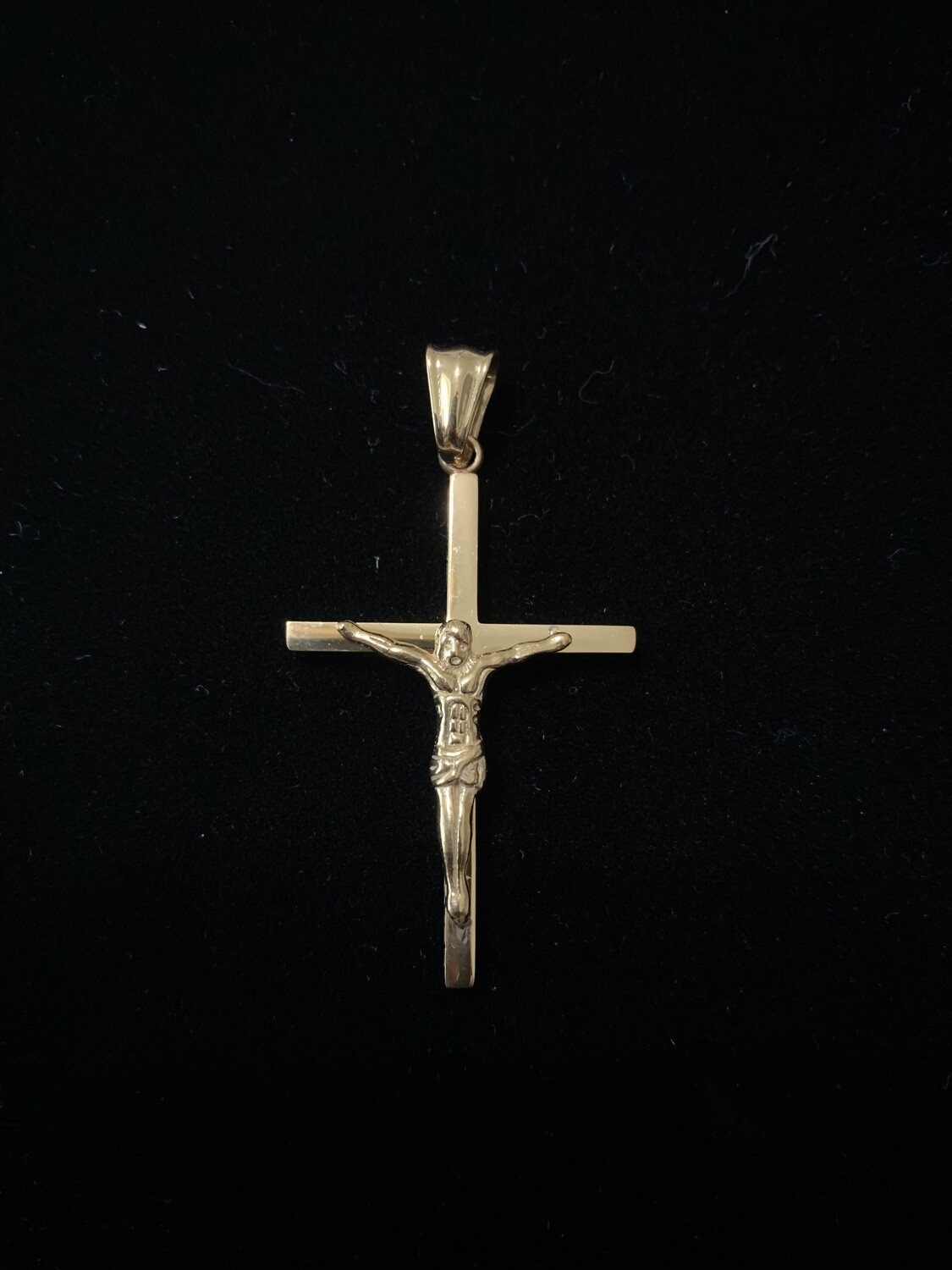 Stainless Steel Gold Tone Crucifix Pendant