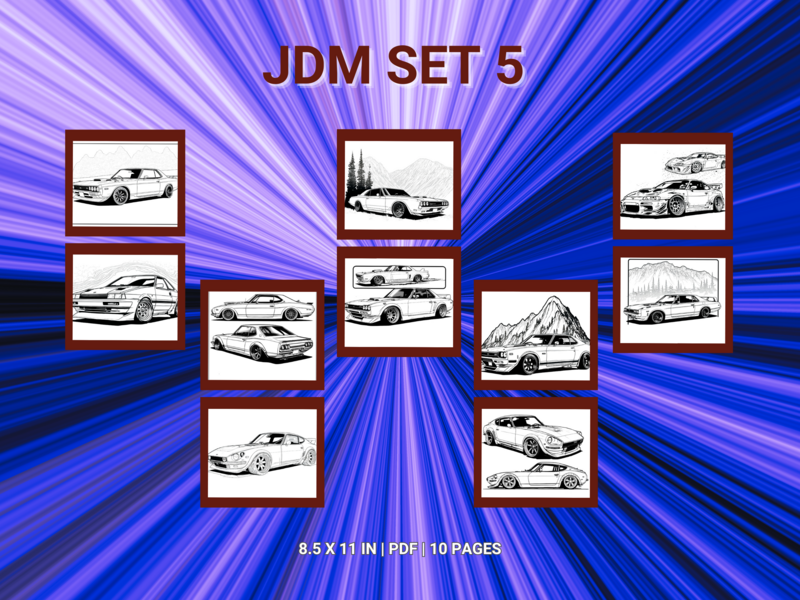 JDM Set 5 Printable 10 Coloring Pages