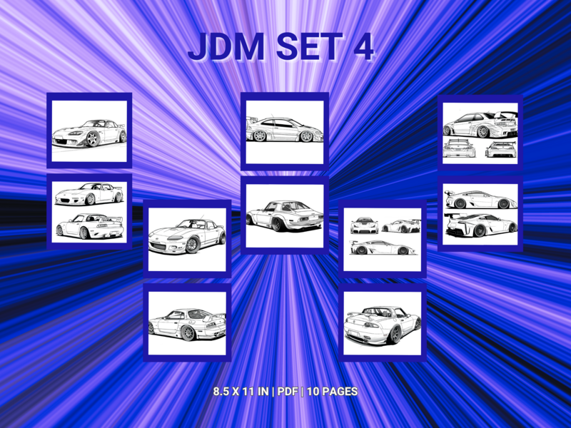 JDM Set 4 Printable 10 Coloring Pages