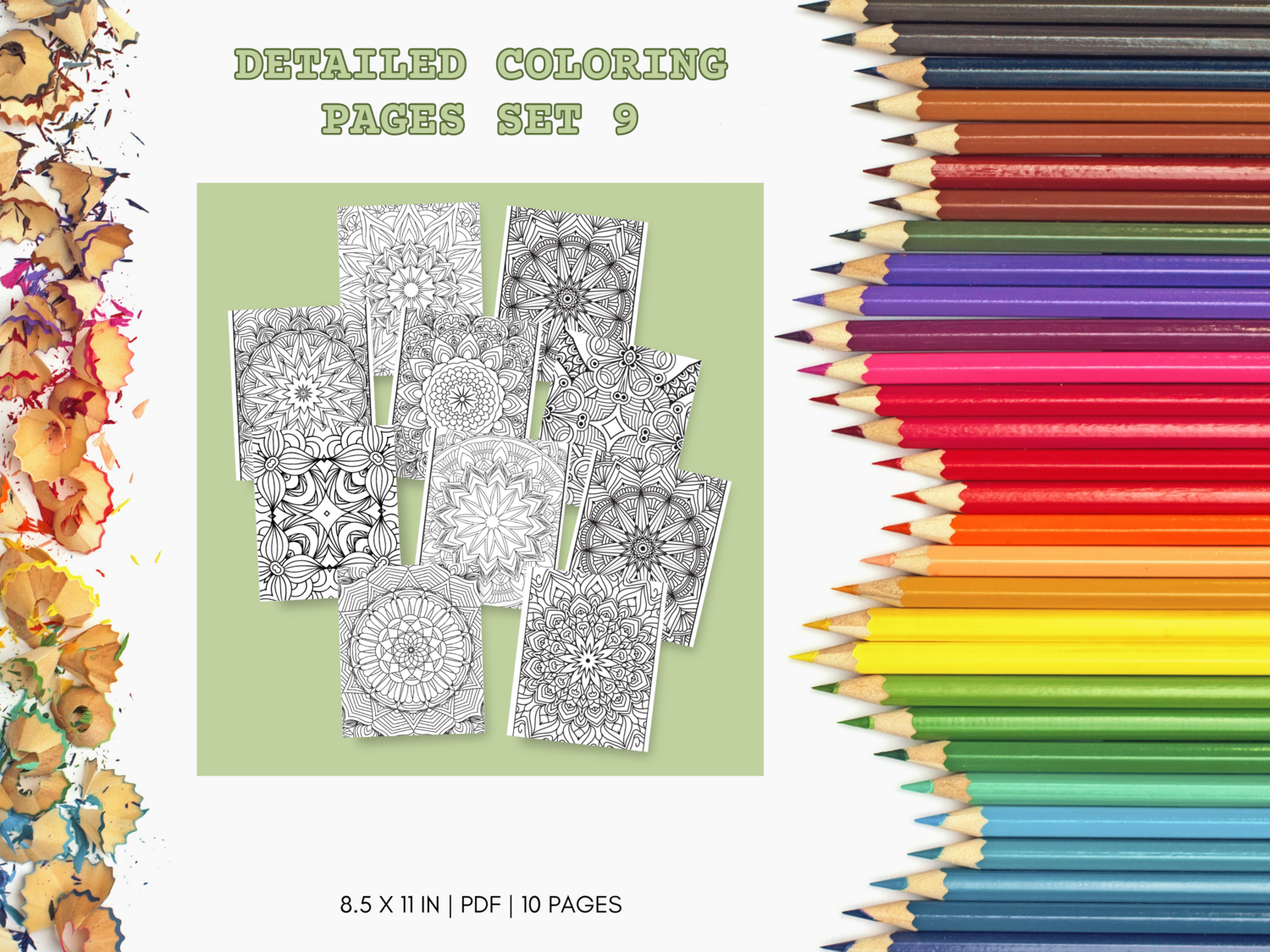 Detailed Set 9 Printable 10 Coloring Pages