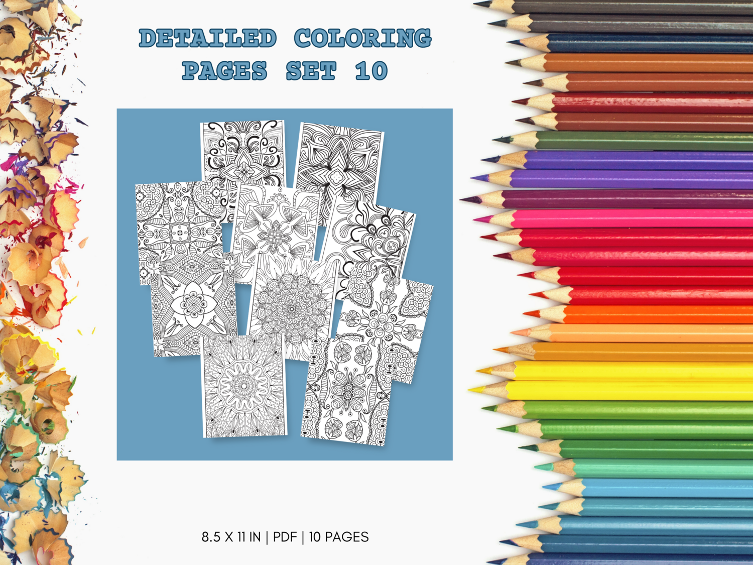Detailed Set 10 Printable 10 Coloring Pages
