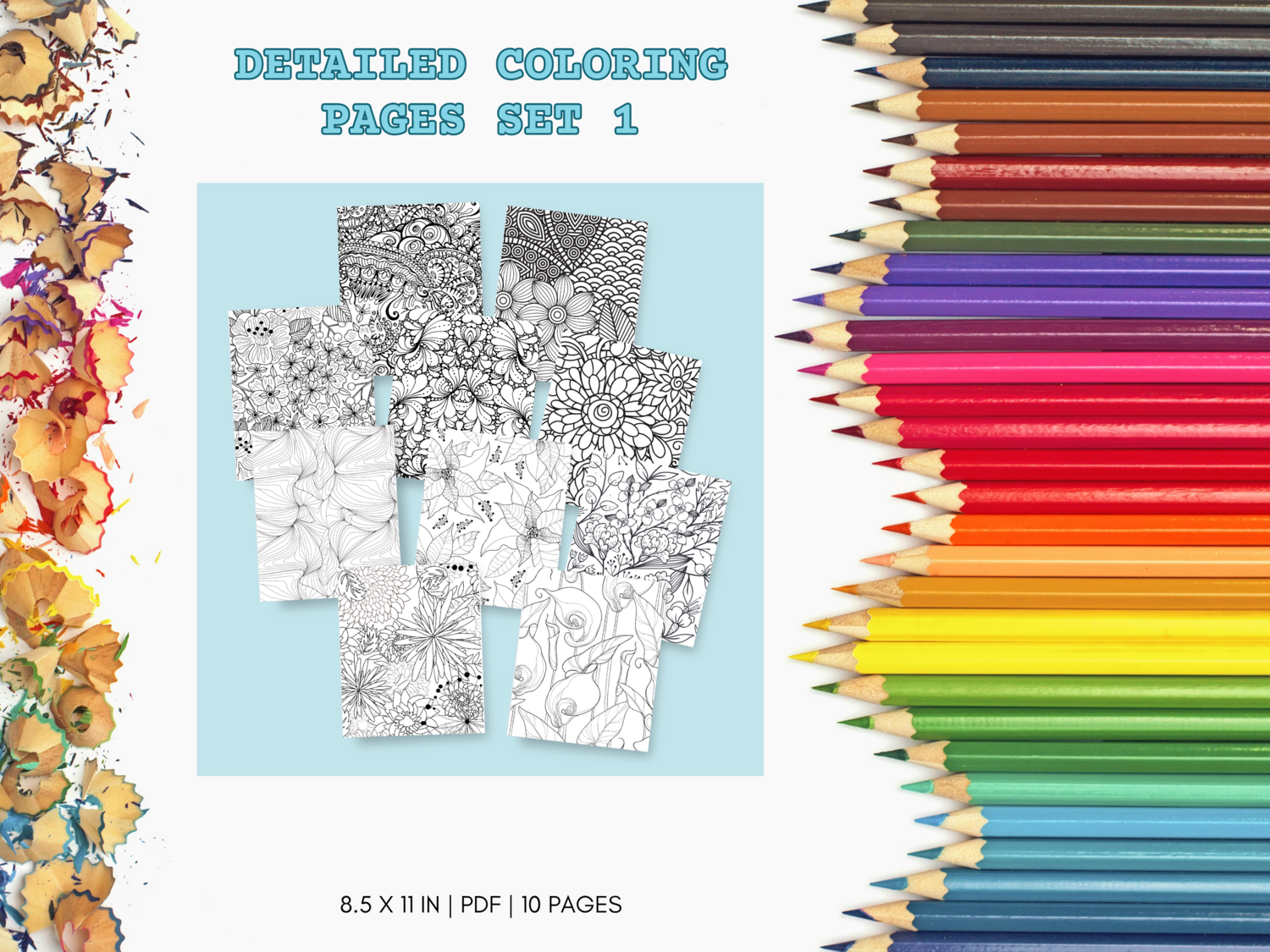 Detailed Set 1 Printable 10 Coloring Pages