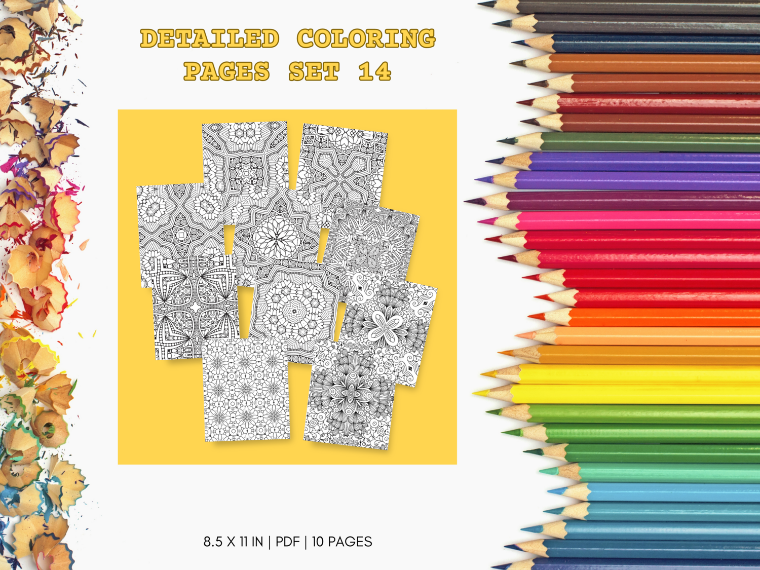 Detailed Set 14 Printable 10 Coloring Pages