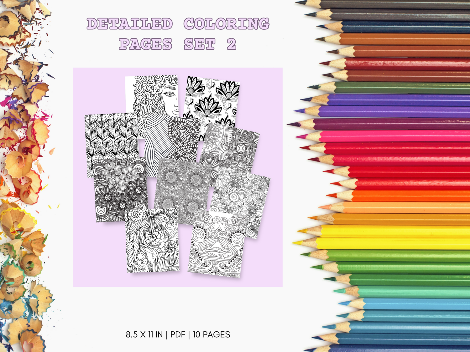 Detailed Set 2 Printable 10 Coloring Pages