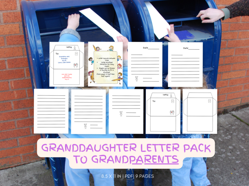 Granddaughter Letter Pack to Grandparents