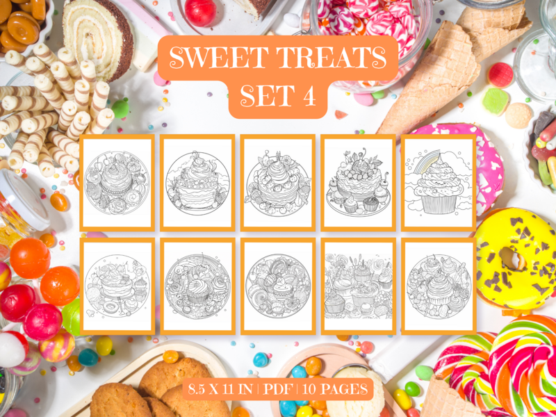 Sweet Treats Set 4 Printable 10 Coloring Pages