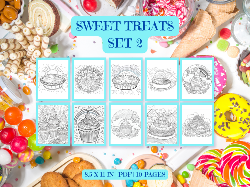 Sweet Treats Set 2 Printable 10 Coloring Pages