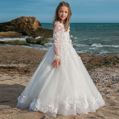 ELIANA WHITE FLOWER GIRL DRESS