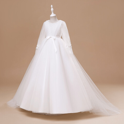 Gina’s white flower girl dress