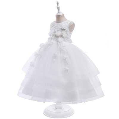 Girls tiered dress( White)