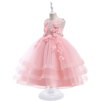 Girls Tiered dress( Pink)