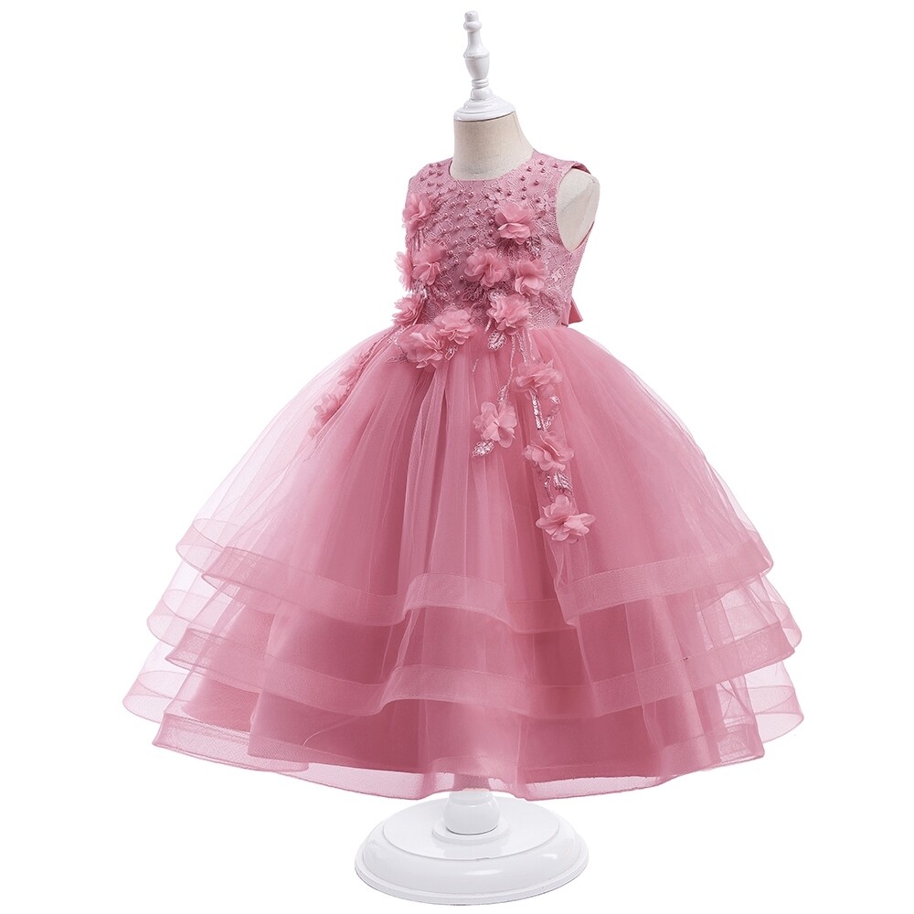 Girls Tiered dress( Dusty pink)