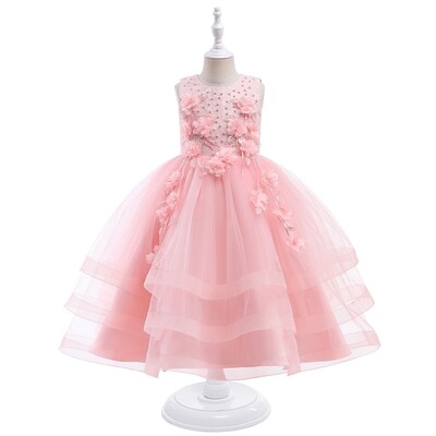 Girls Tiered dress( Pink)