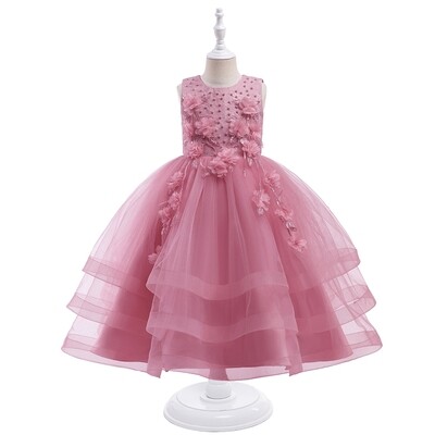 Girls Tiered dress( Dusty pink)