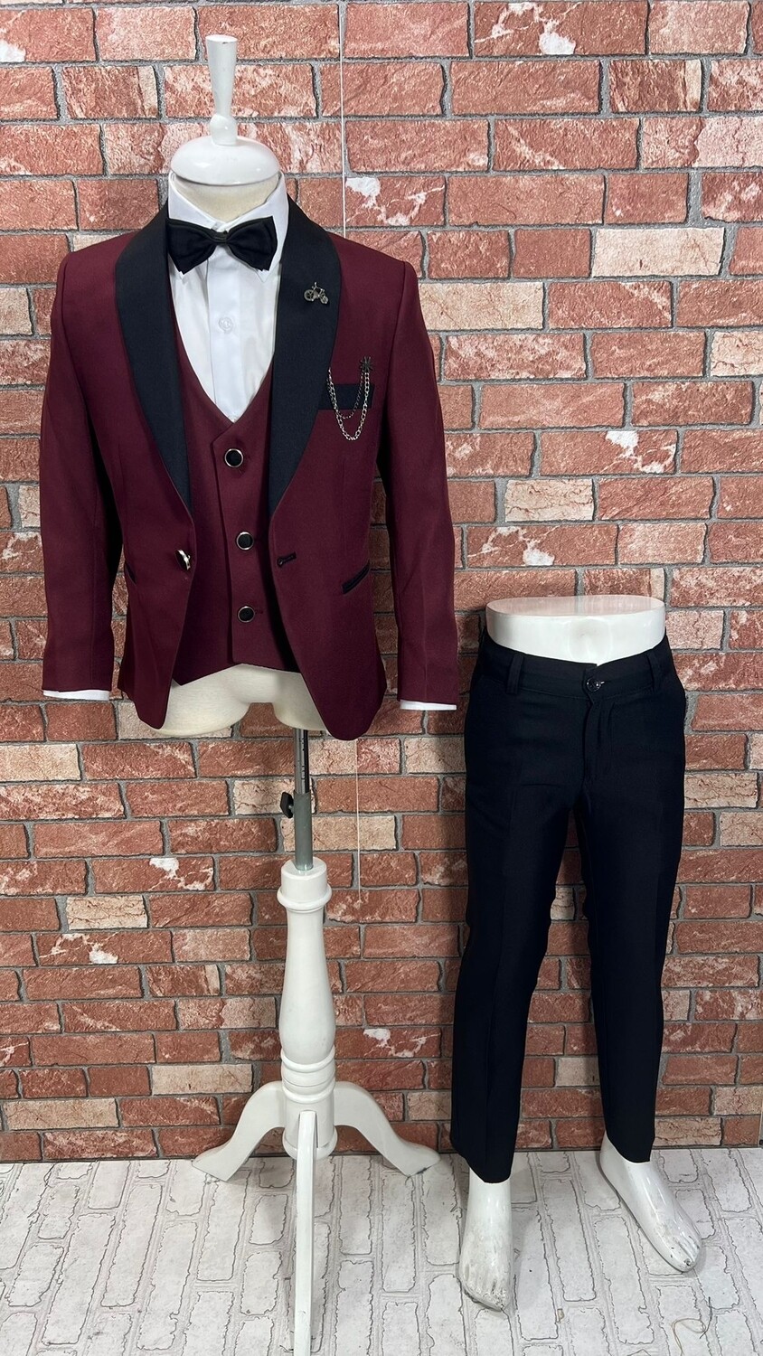 HARRY 5PCS SUIT SET ( WINE AND BLACK)