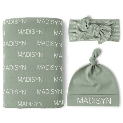 CUSTOMIZED BABY JERSEY SWADDLE WITH HAT OR BOW