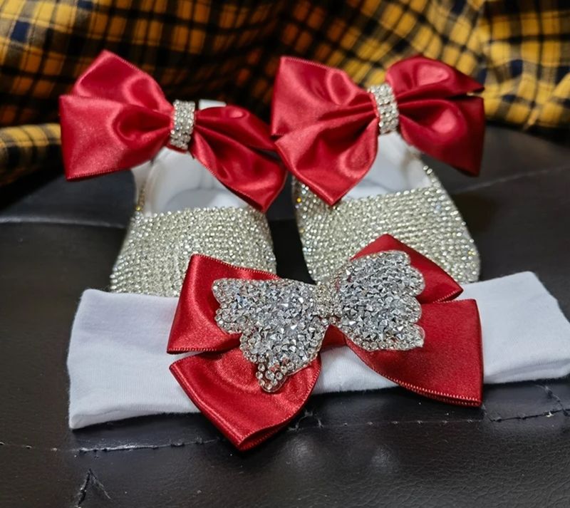 BABY SHOES AND HAIR BAND SET