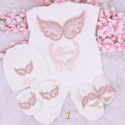 4PCS CUSTOMIZED BABY GIRL ROMPER SET