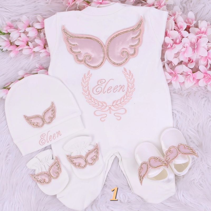4PCS CUSTOMIZED BABY GIRL ROMPER SET