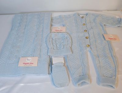 CUSTOMIZED KNITTED BABY SET (BROWN)