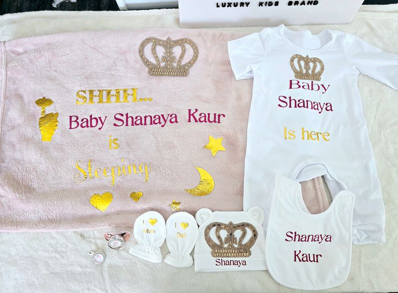 CUSTOMIZED COMPLETE BABY FLEECE AND COTTON SET