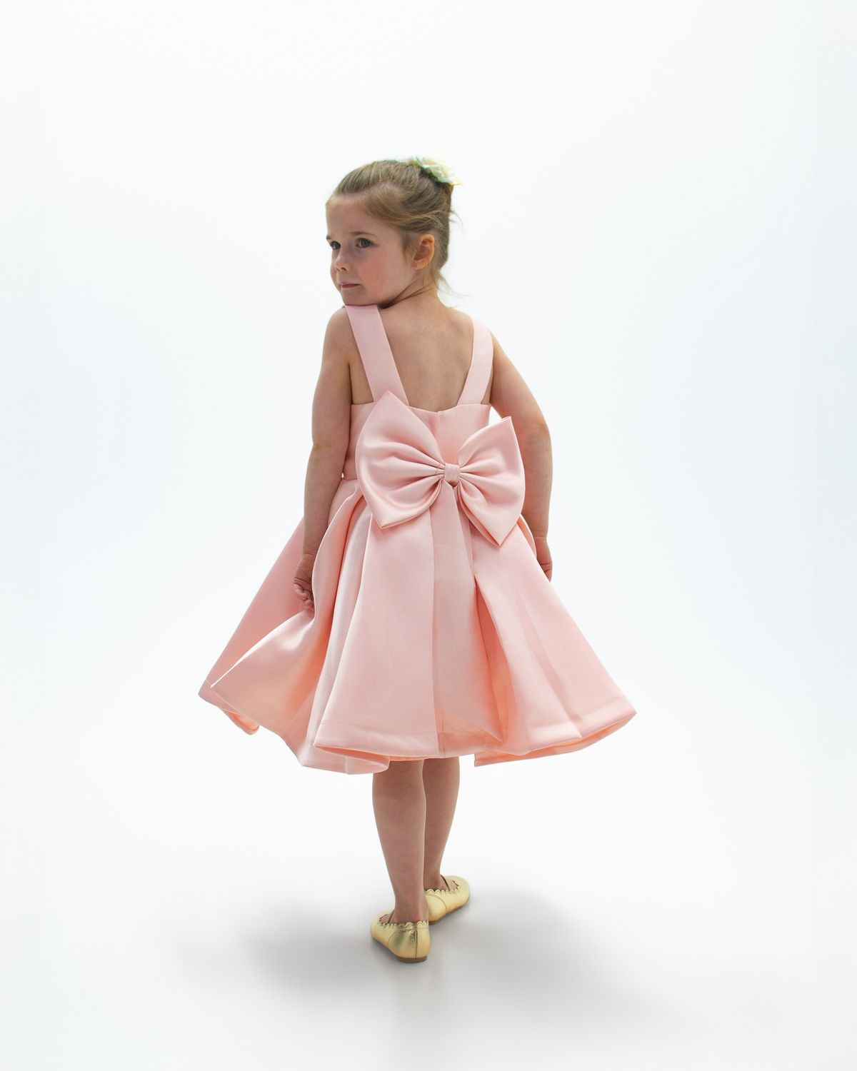 RAYNA&#39;S MIKADO FLOWER GIRL DRESS ( SHORT LENGTH)