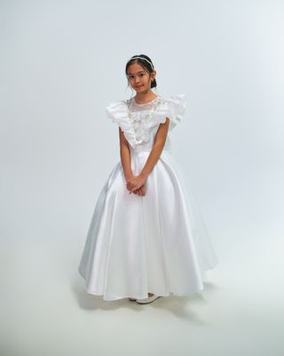 BROOKE&#39;S MIKADO FLOWER GIRL DRESS