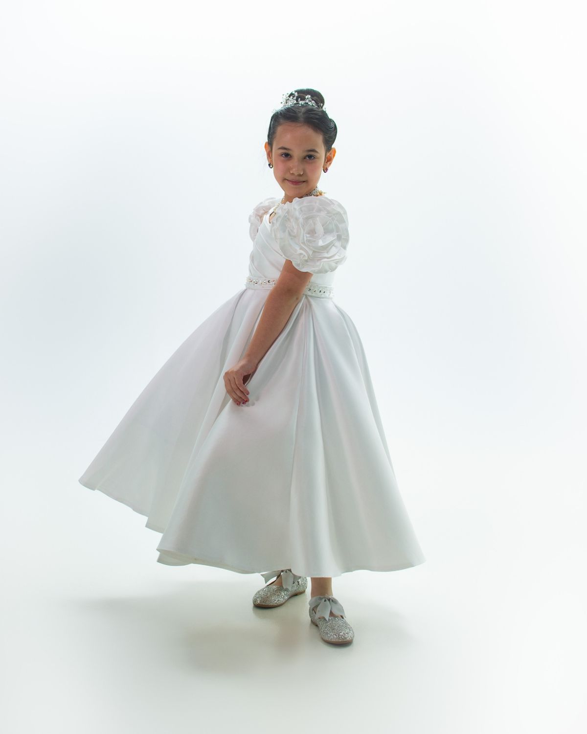 GLADY&#39;S MIKADO FLOWER GIRL DRESS