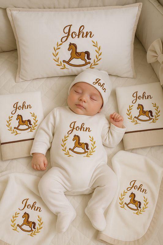 Complete baby cotton clothing and bedding set
