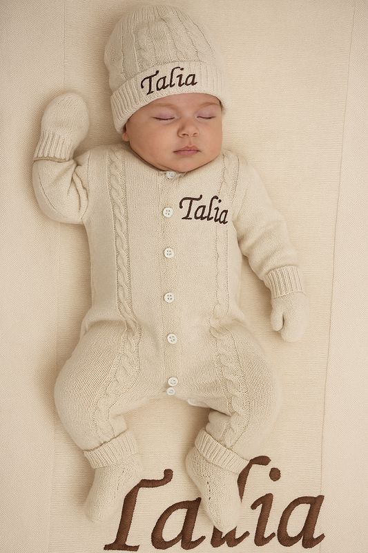 CUSTOMIZED KNITTED BABY SET (BIEGE)