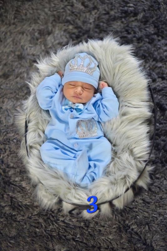 3PCS Customized crown and cotton baby boy set 3PCS Customized crown and cotton baby boy set