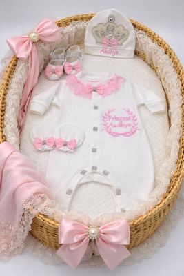 4PCS CUSTOMIZED BABY GIRL ROMPER SET