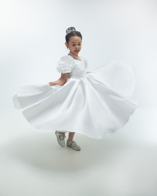 GLADY'S MIKADO FLOWER GIRL DRESS