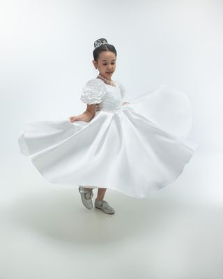 GLADY'S MIKADO FLOWER GIRL DRESS