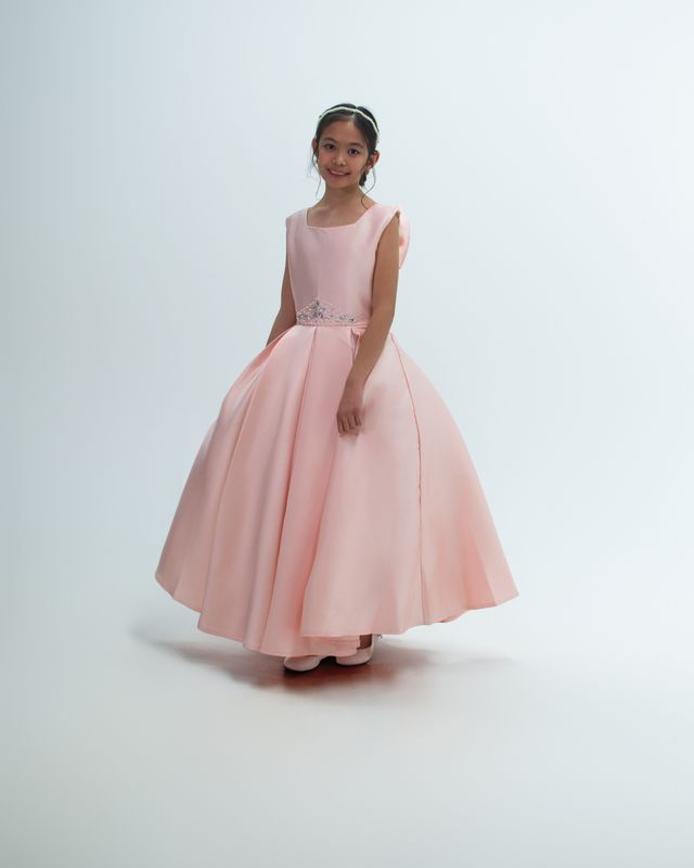 LIMA'S MIKADO FLOWER GIRL DRESS (PINK)