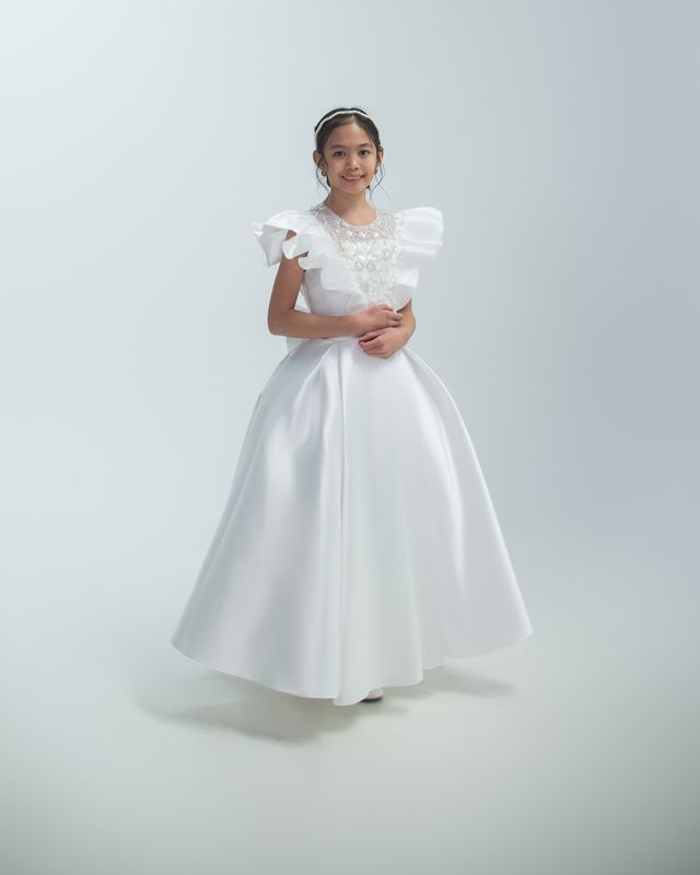 BROOKE'S MIKADO FLOWER GIRL DRESS