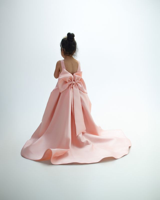 RAYNA'S MIKADO FLOWER GIRL DRESS ( TAIL LENGTH)