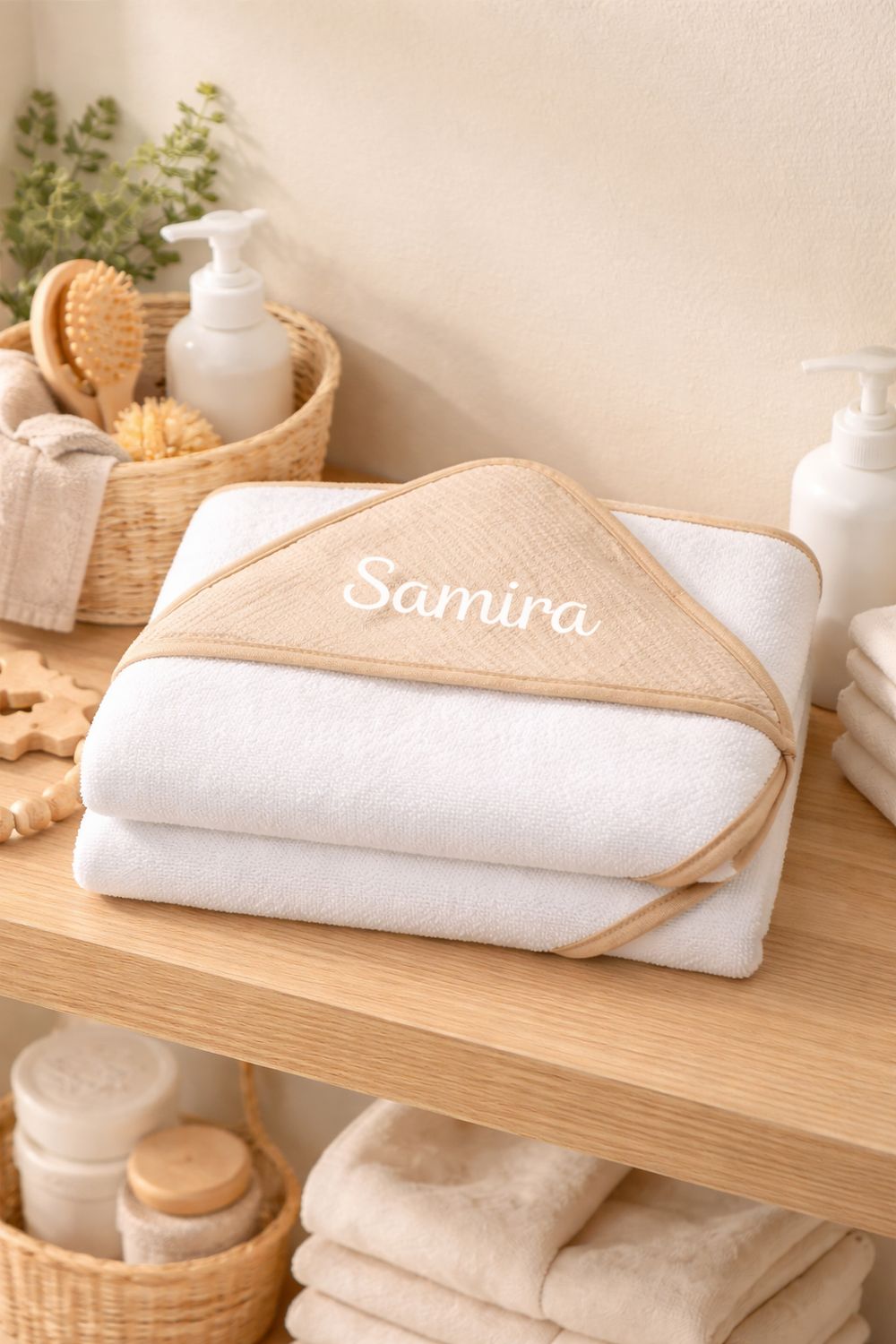 Personalized hooded baby towel