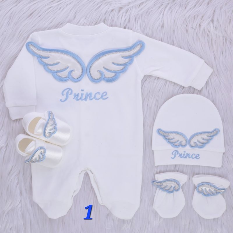 4PCS Baby boy Wings Set