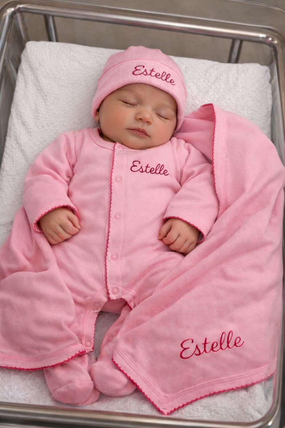 Light and Hot pink Personalized Coming Home Set