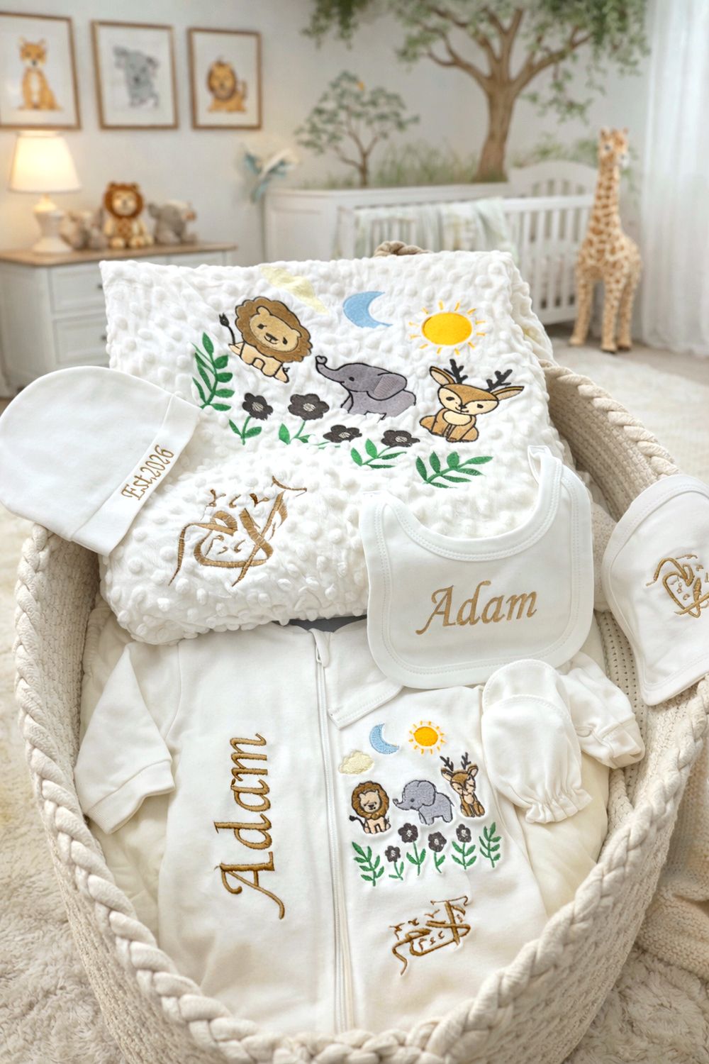 Safari Themed newborn welcome set