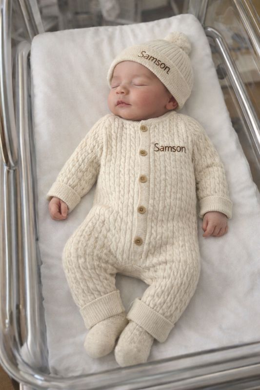 2pcs Beige and Brown knitted set