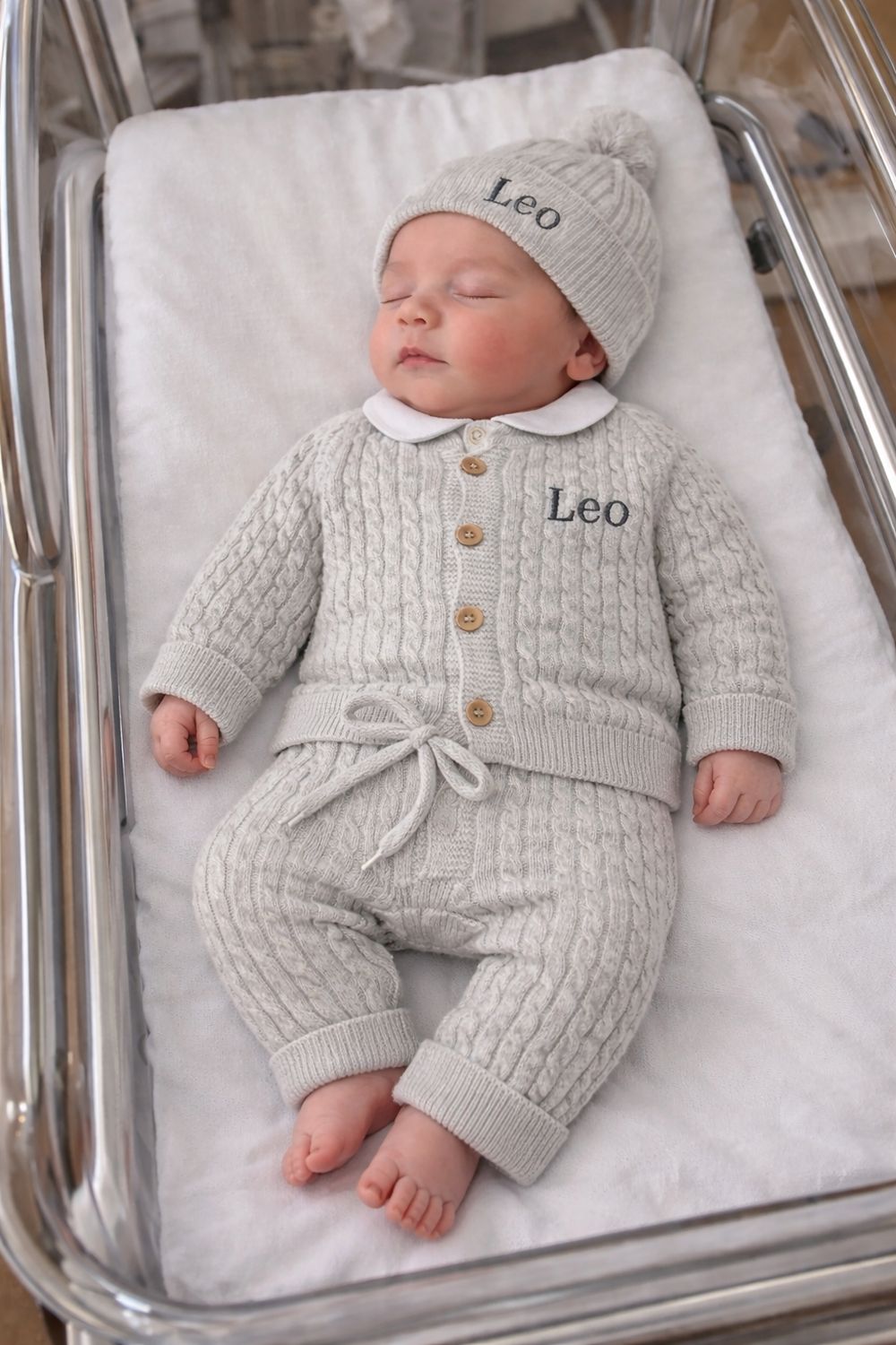 4pcs Grey knitted set