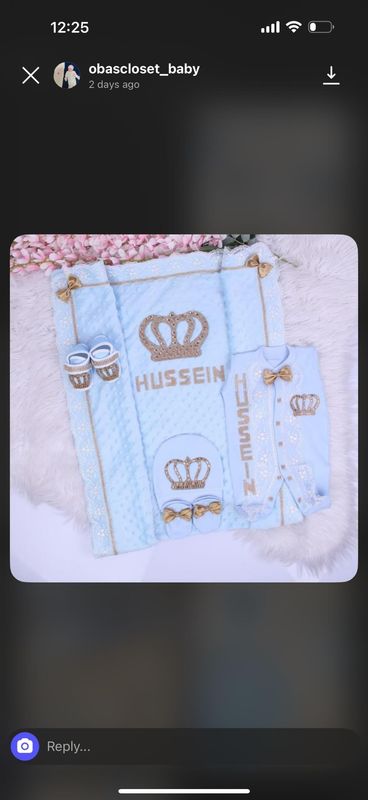 BABY BOY BLUE CLOTHING AND BLANKET SET